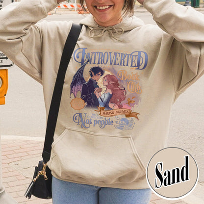 Introverted Book Club Hoodie, Romantasy Readers Society Hoodie, Antisocial Book Club