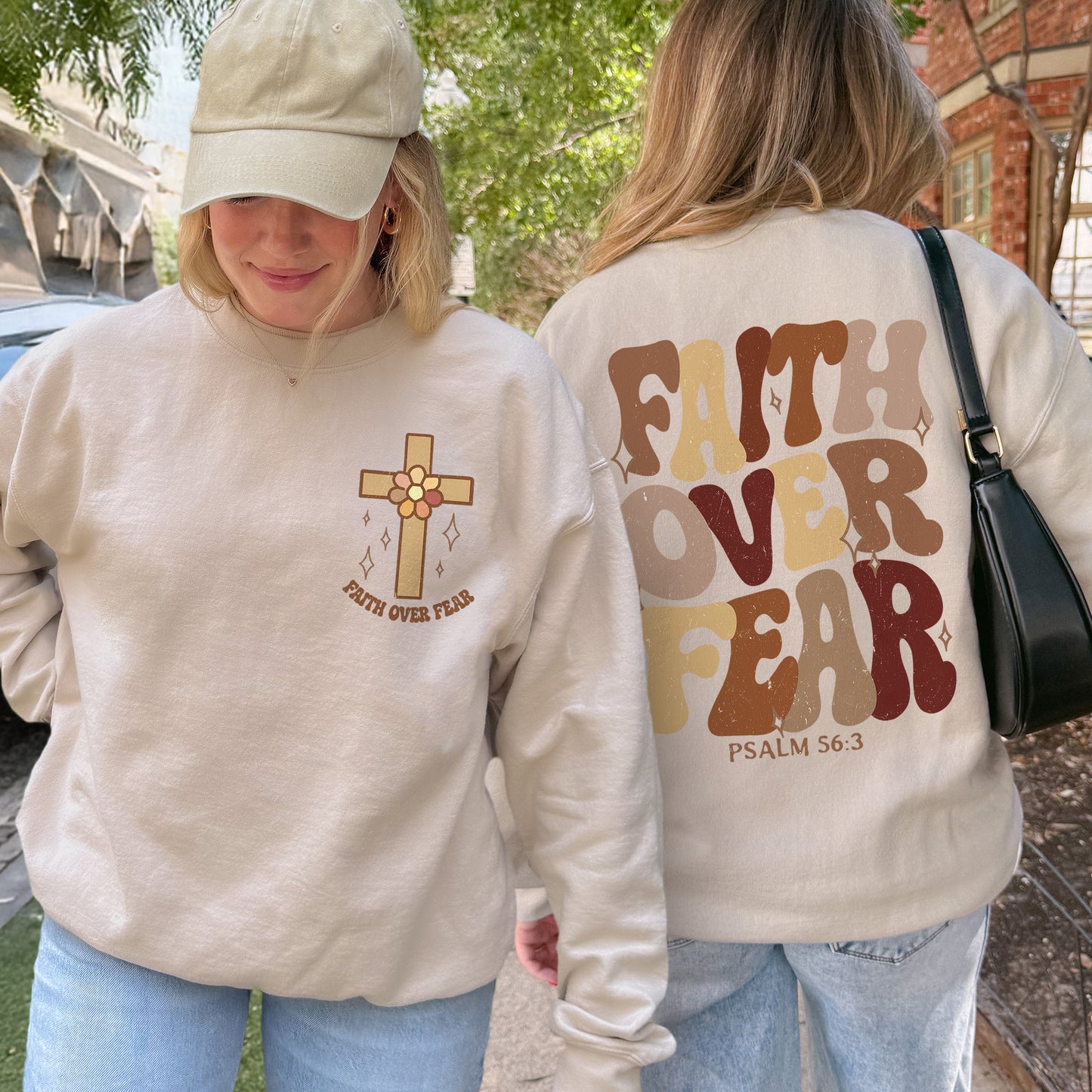 Faith Over Fear Christian Psalm Sweatshirt