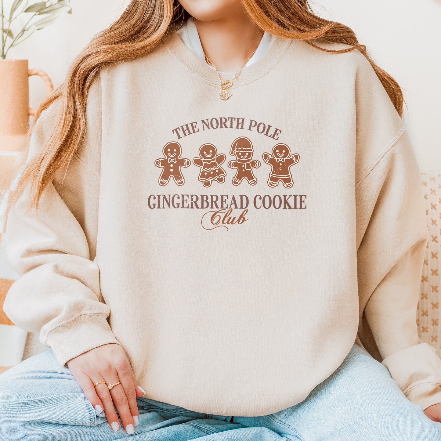 Gingerbread Cookie Club Sweatshirt: Vintage Holiday Sweatshirt