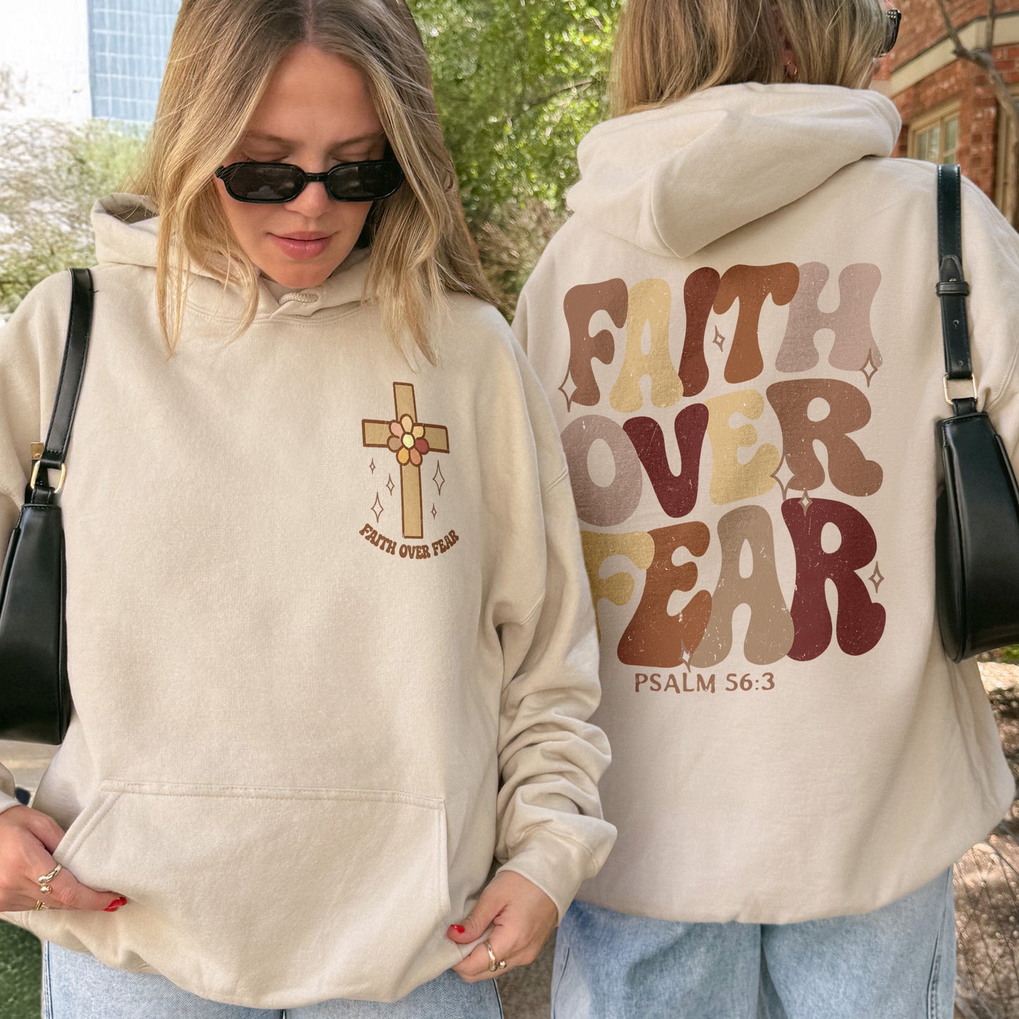 Faith Over Fear Christian Psalm Hoodie