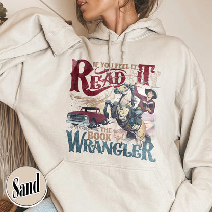 Bookish Hoodie, Book Wrangler Hoodie, Western Cowboy Hoodie, Country Bookish Hoodie