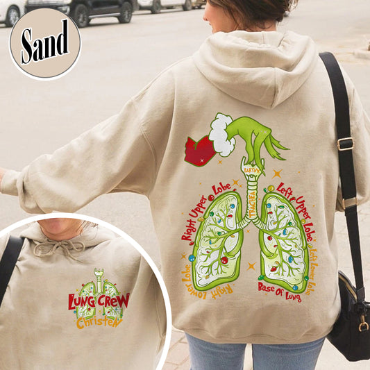 Christmas Nurse Hoodie, Lung Cancer Team Hoodie, Medical Student Hoodie, Lung Anatomy Hoodie, Lung Christmas Lights Hoodie, Custom Lung Crew Hoodie