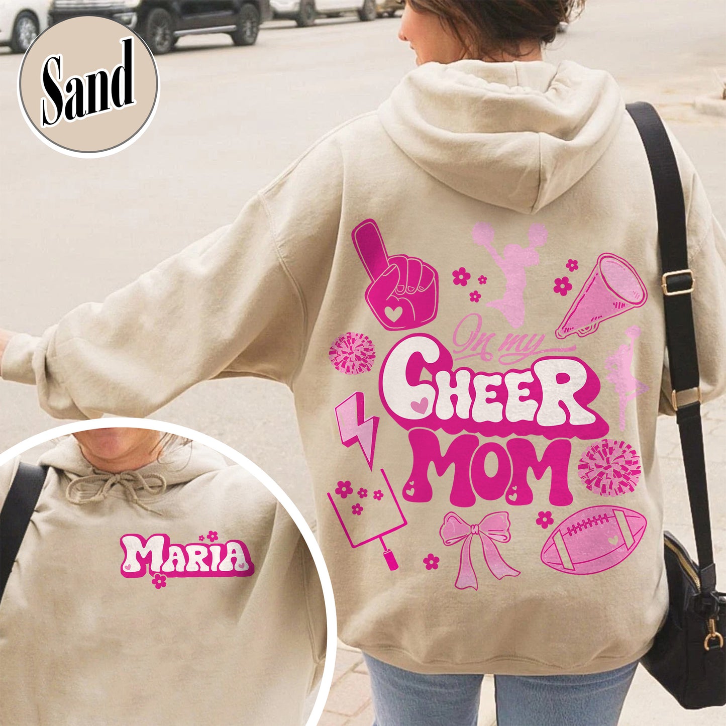 Football Mom Hoodie, In My Cheer Mom Era Hoodie, Custom Cheer Mom Summit Hoodie