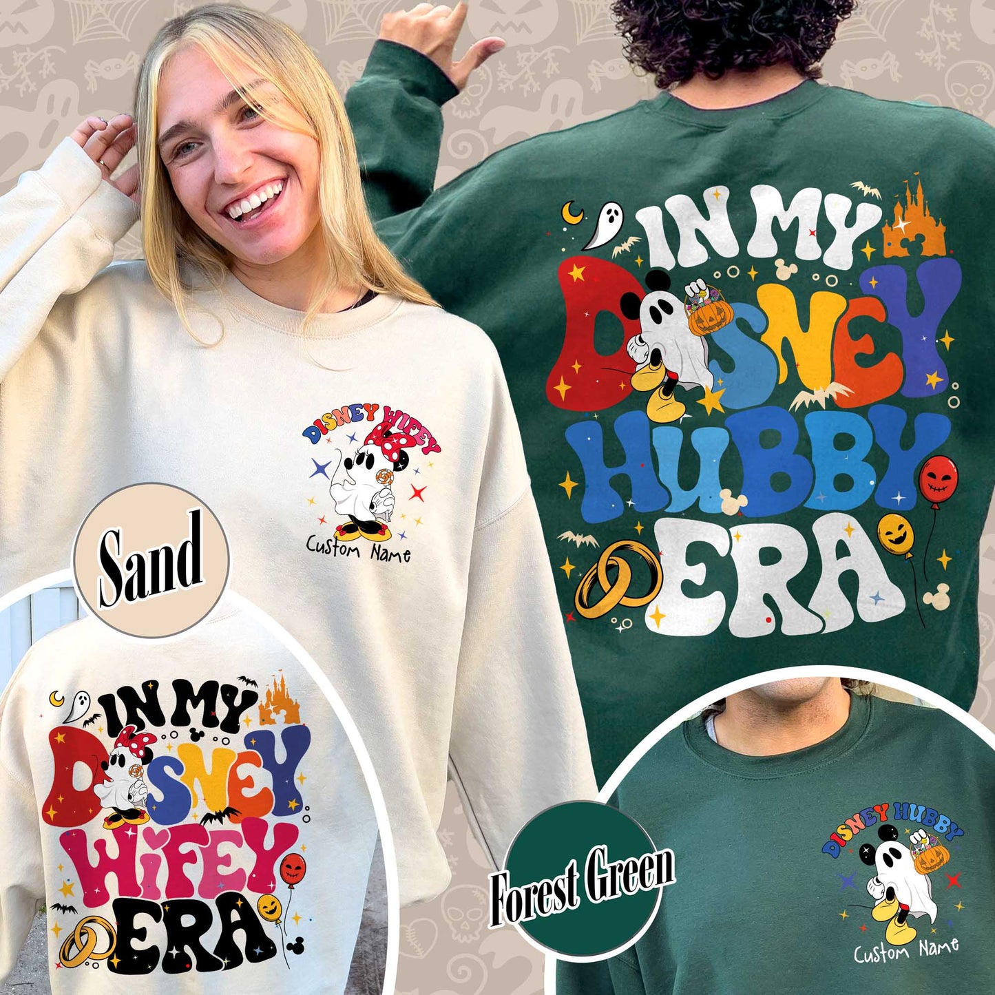 Couples Disney Epcot Sweatshirt, Custom Wife Husband Sweatshirt, in My Disney Hubby Era Sweatshirt