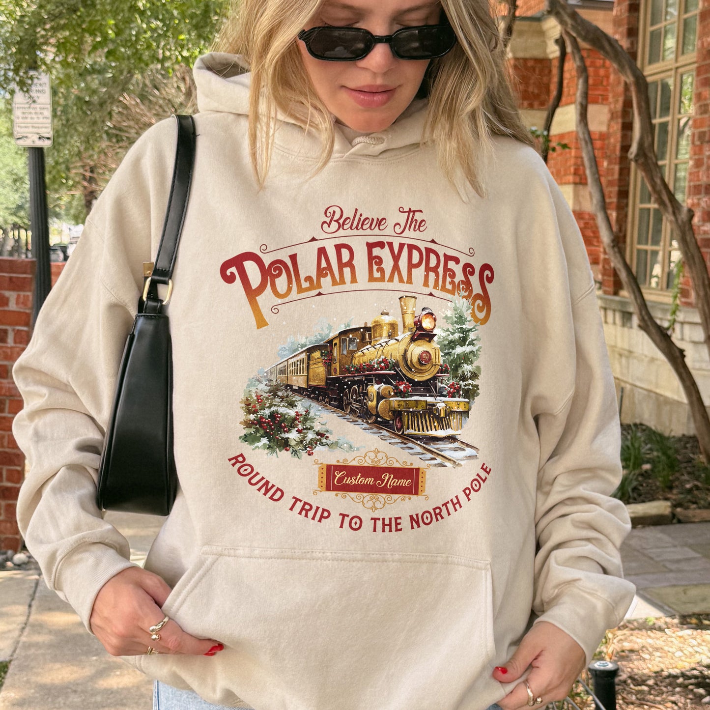 Custom Polar Express Hoodie | Believe Round Trip to the North Pole Hoodie