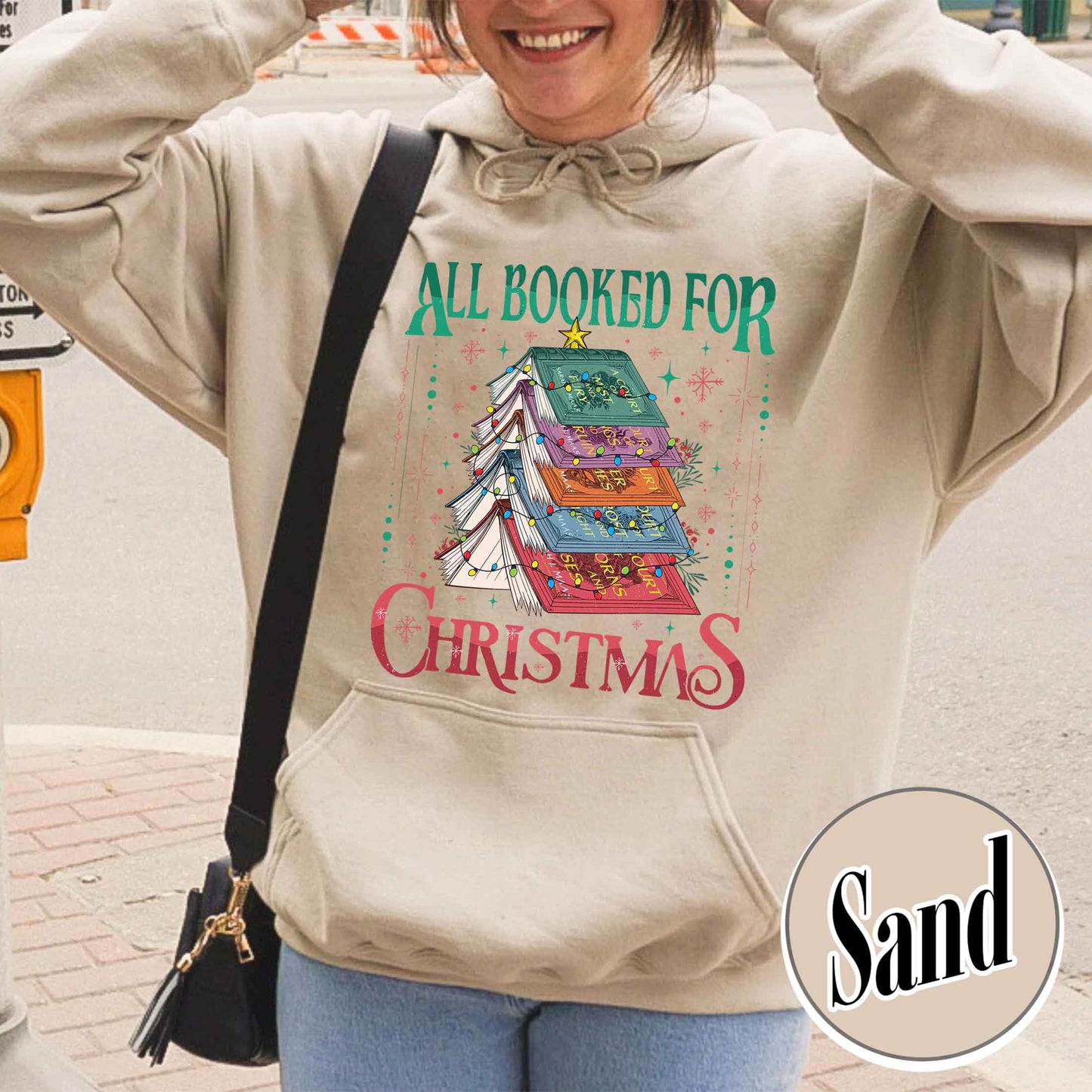 All Booked for Christmas Hoodie, ACOTAR, TOG, Dark Romance Hoodie, ACOTAR All Booked for Christmas Hoodie, Dragon Rider, Book Christmas Tree Hoodie