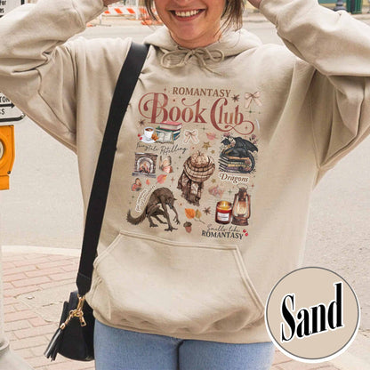 Bookish Hoodie, Romantasy Reader Book Club Hoodie, Fall Love With Reading Hoodie