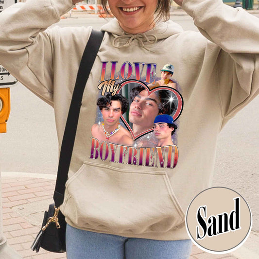 Valentine’s Day Hoodie, Custom I Love My Boyfriend Hoodie, Custom Photo Hoodie