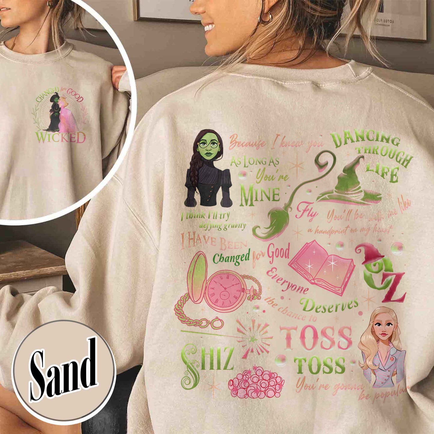 Wicked Change for Good Sweatshirt, Changed for Good, Wicked Change for Good Glitter, Changed for Good Sweatshirt, Wizard Movie Fan Sweatshirt, Wicked Musical