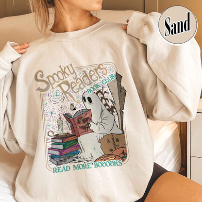 Bookish Sweatshirt, Acotar Ghost Sweatshirt, Book loverHalloween Sweatshirt, Spooky Ghost Skeleton Sweatshirt