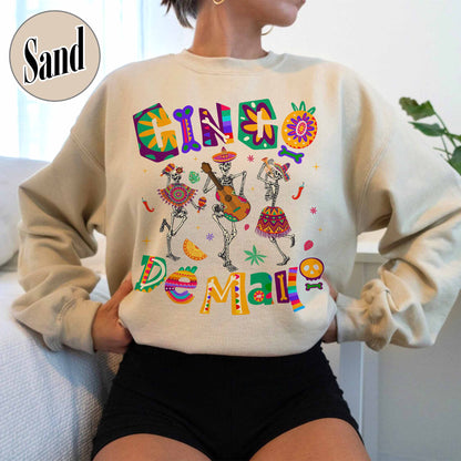 Cinco De Mayo Sweatshirt, Skeleton Dabbing, Skeleton Cinco De Mayo,Taco Sweatshirt, Lets Fiesta Sweatshirt,Mexican Fiesta,