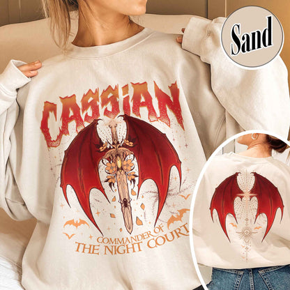 Acotar Sweatshirt Cassian, Velaris City Of Starlight Acotar Two-sided Sweatshirt, The Night Court Sweatshirt, Court Of Dreams, Cassian, Booklover Sweatshirt