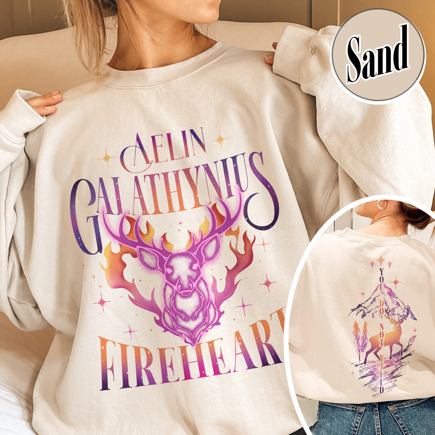 Fireheart Queen Aelin Sweathirt, Terrasen to Whatever End Fireheart, Fireheart Queen Aelin Sweathirt, You Do Not Yield Sweathirt, TOG Sweathirt