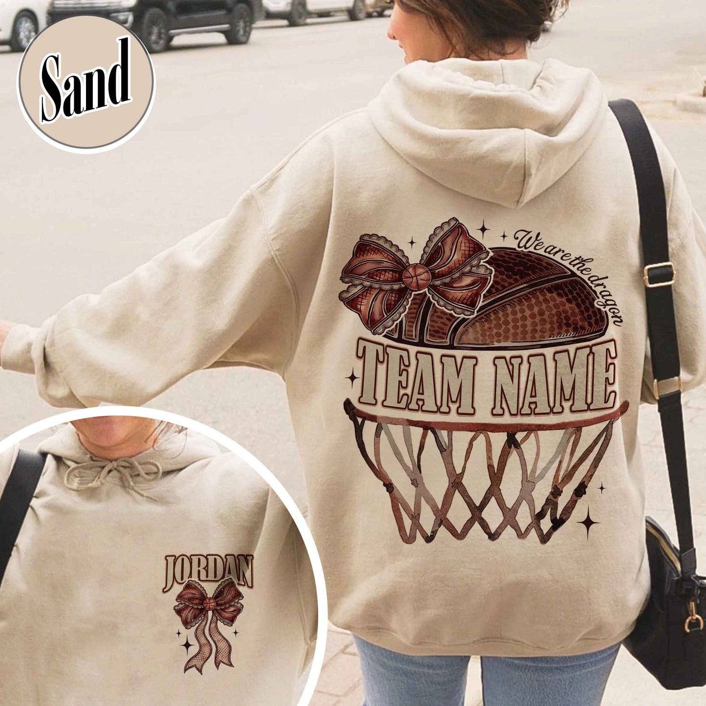 Custom Basketball Mom Hoodie, Personalized Basketball Hoodie, Game Day Basketball Hoodie, Girl Basketball Hoodie, Custom Team Basketball Hoodie