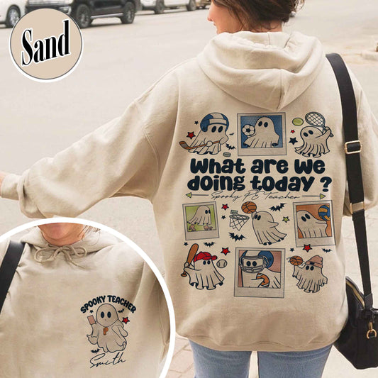 Halloween PE Teacher Hoodie, Pe Teacher Coach Ghost Hoodie, Spooky PE Teacher Hoodie