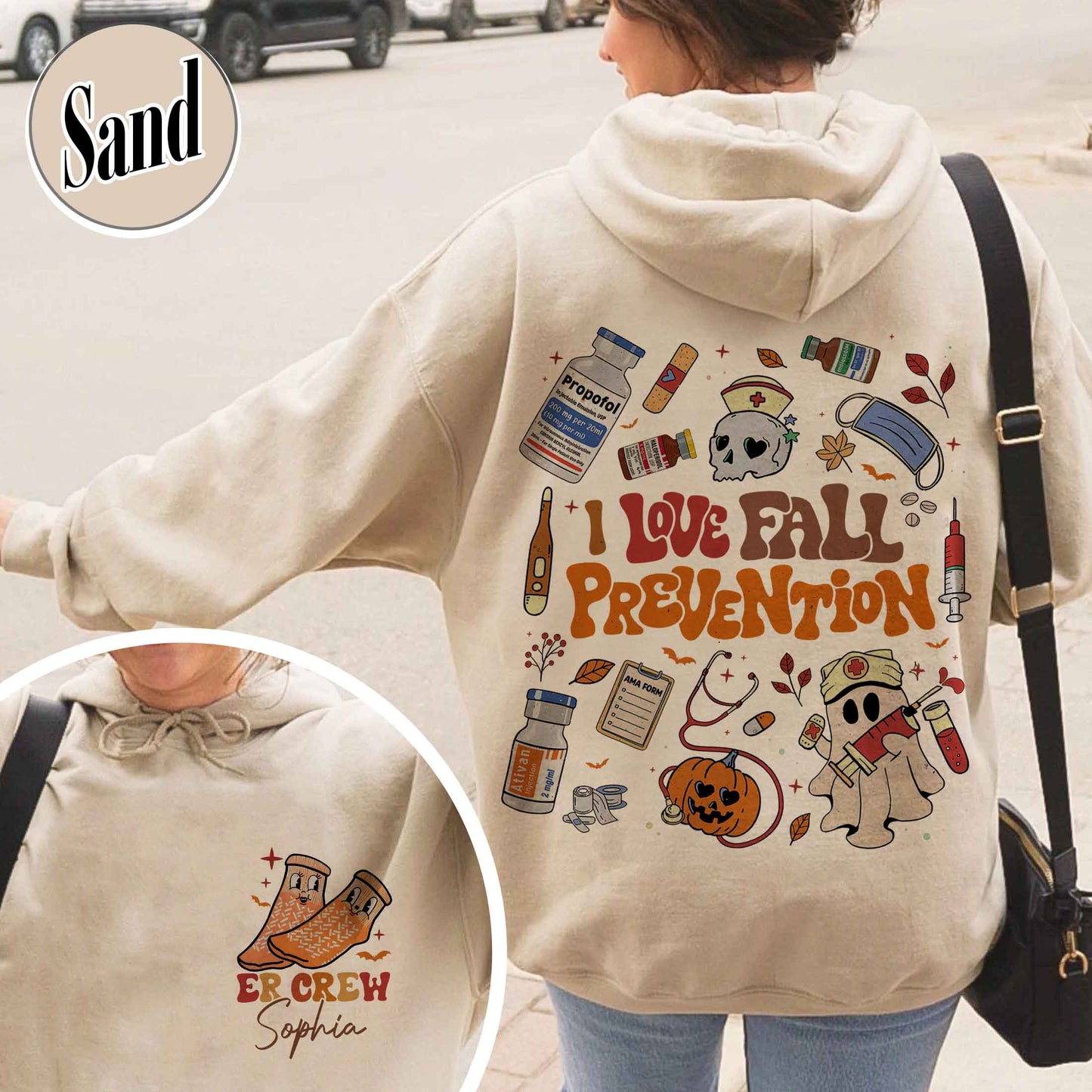 Halloween Nurse Hoodie, Custom Fall Nurse Prevention Hoodie, Nurse Boo Crew Hoodie