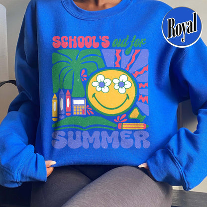 School Sweatshirt, School’s Out for Summer Sweatshirt, Happy Last Day of School Sweatshirt