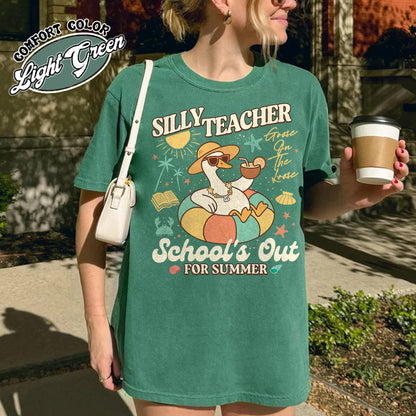 Schools out Comfort Color Shirt, Last Day of School Shirt, Schools Out for Summer Silly Goose Teacher Shirt