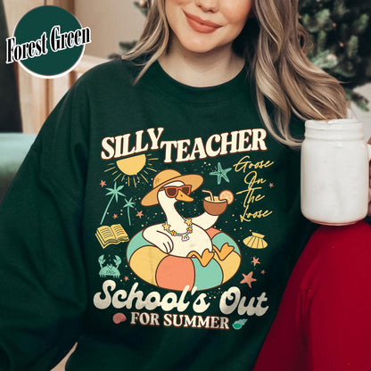Schools out Sweatshirt, Last Day of School Sweatshirt, Schools Out for Summer Silly Goose Teacher Sweatshirt