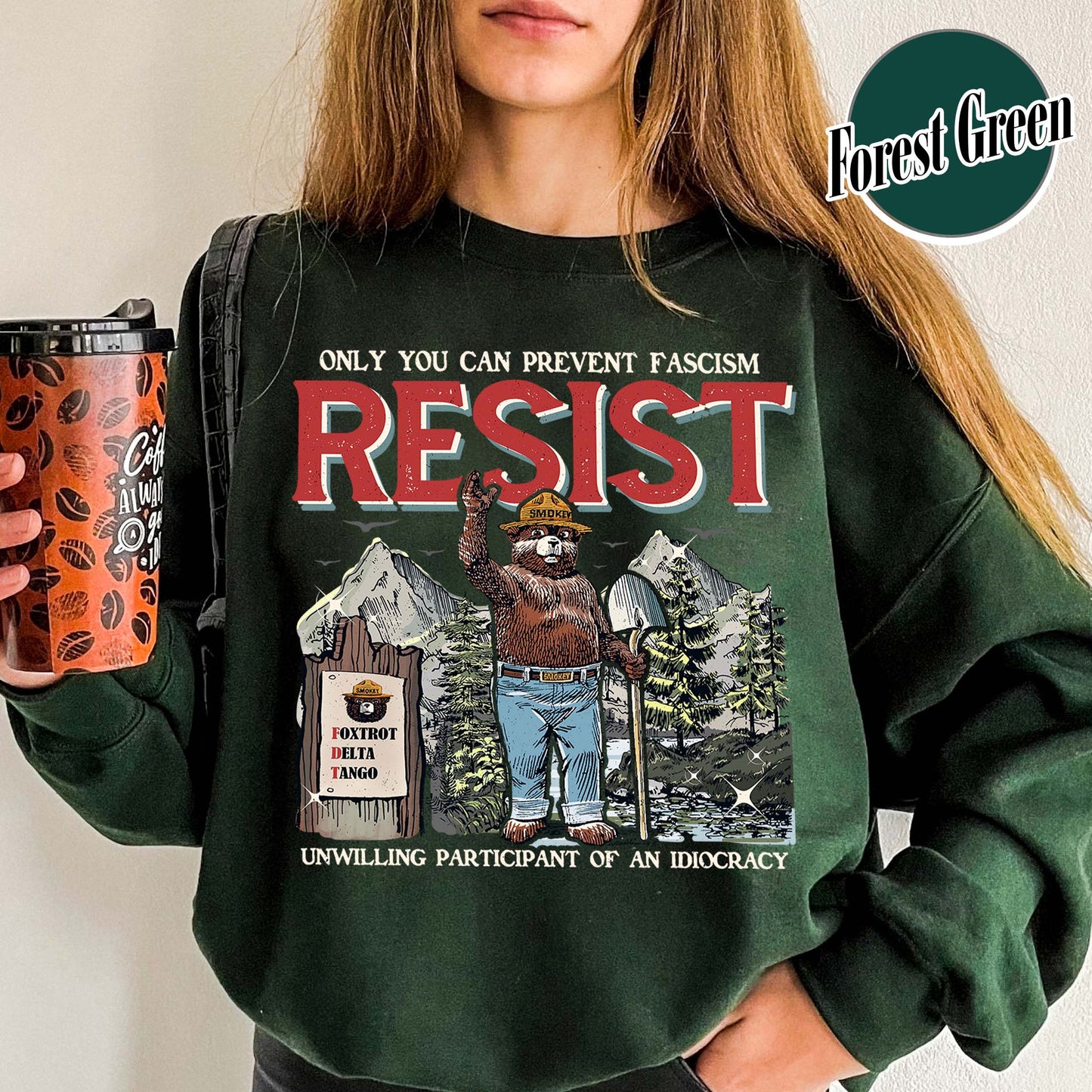 Smokey Bear Resist Sweatshirt,National Park Sweatshirt, Protect Our National Parks Sweatshirt