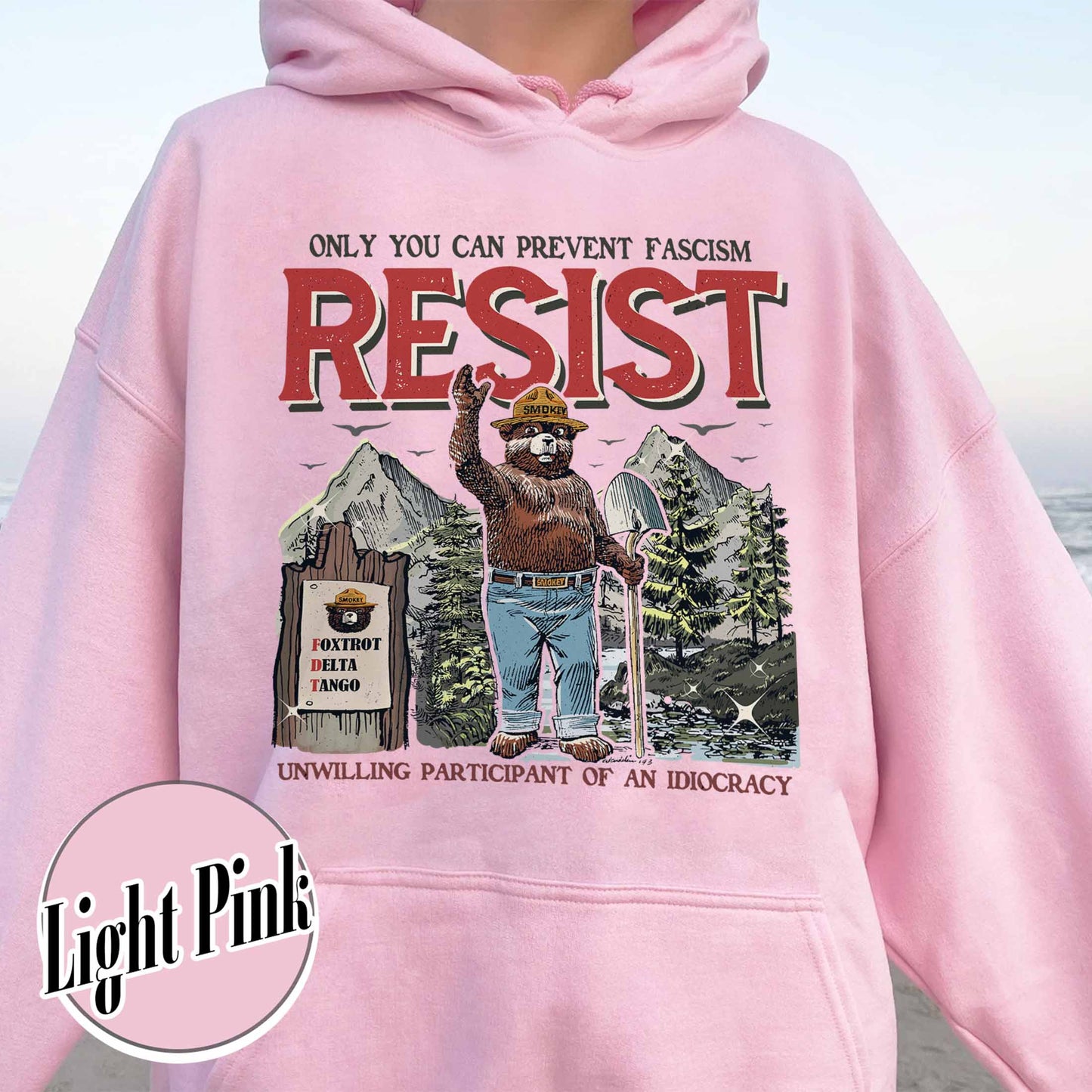 Smokey Bear Resist Hoodie,National Park Hoodie, Protect Our National Parks Hoodie
