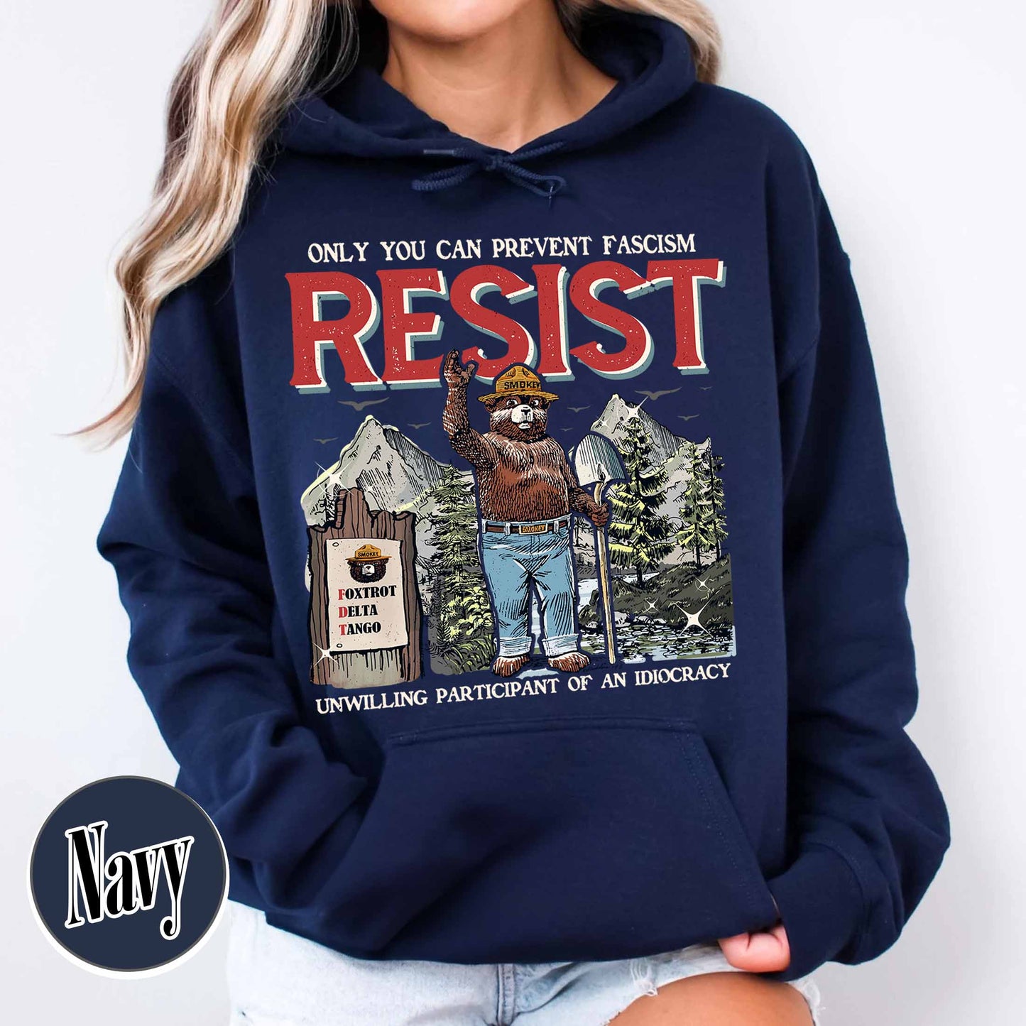 Smokey Bear Resist Hoodie,National Park Hoodie, Protect Our National Parks Hoodie