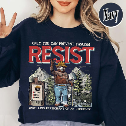 Smokey Bear Resist Sweatshirt,National Park Sweatshirt, Protect Our National Parks Sweatshirt