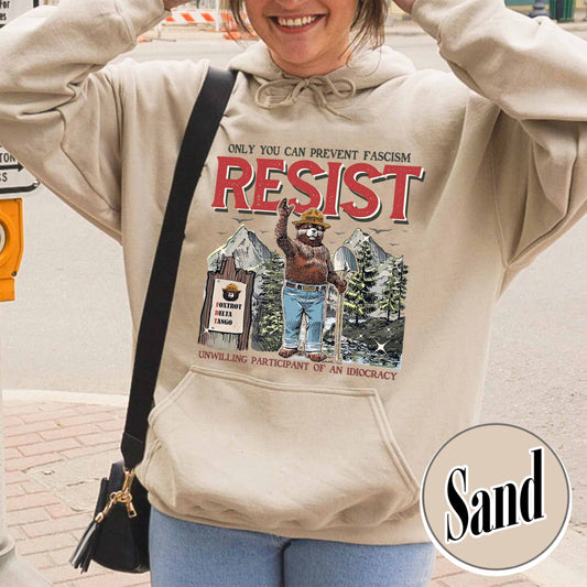 Smokey Bear Resist Hoodie,National Park Hoodie, Protect Our National Parks Hoodie