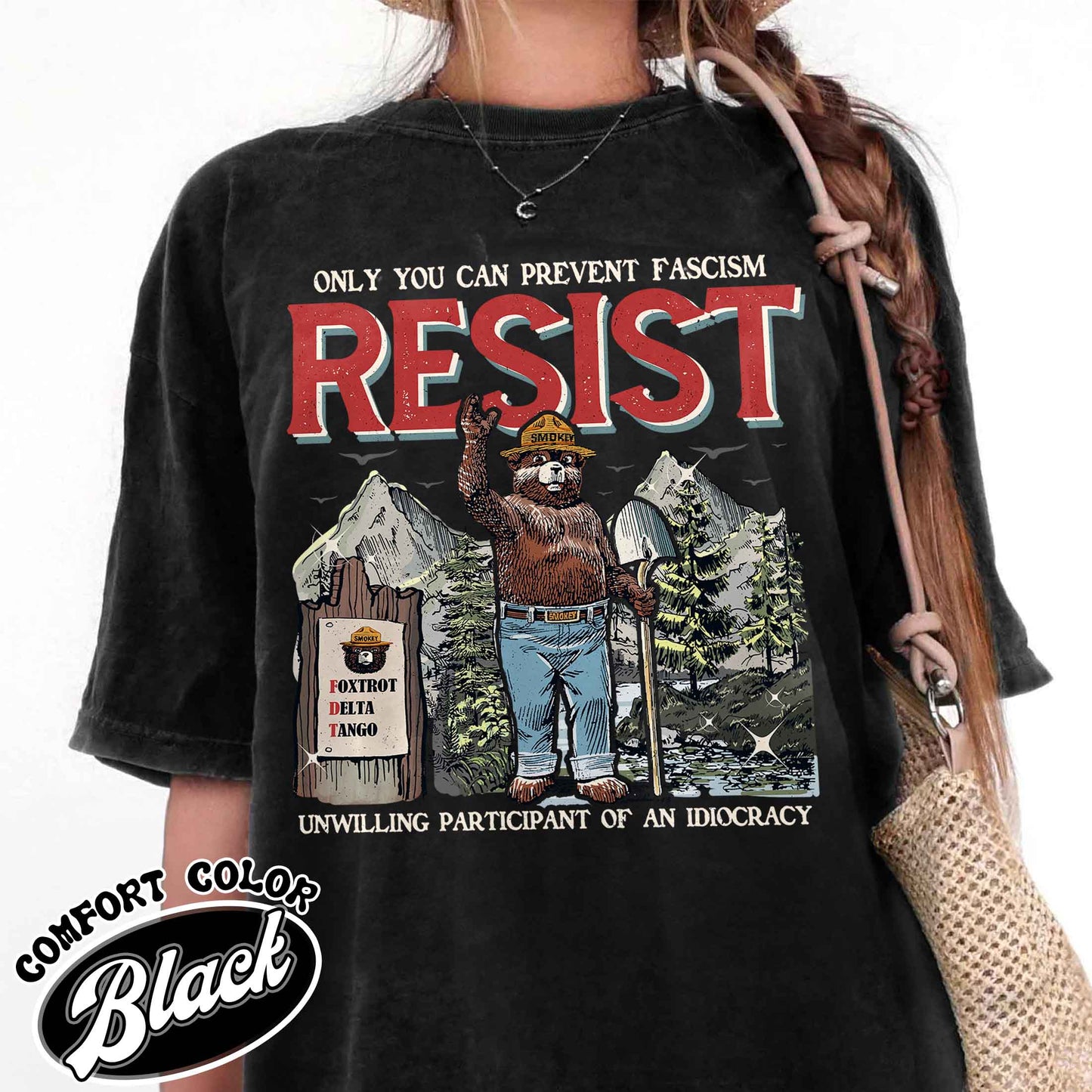 Smokey Bear Resist Comfort Colors Shirt,National Park Shirt, Protect Our National Parks Shirt