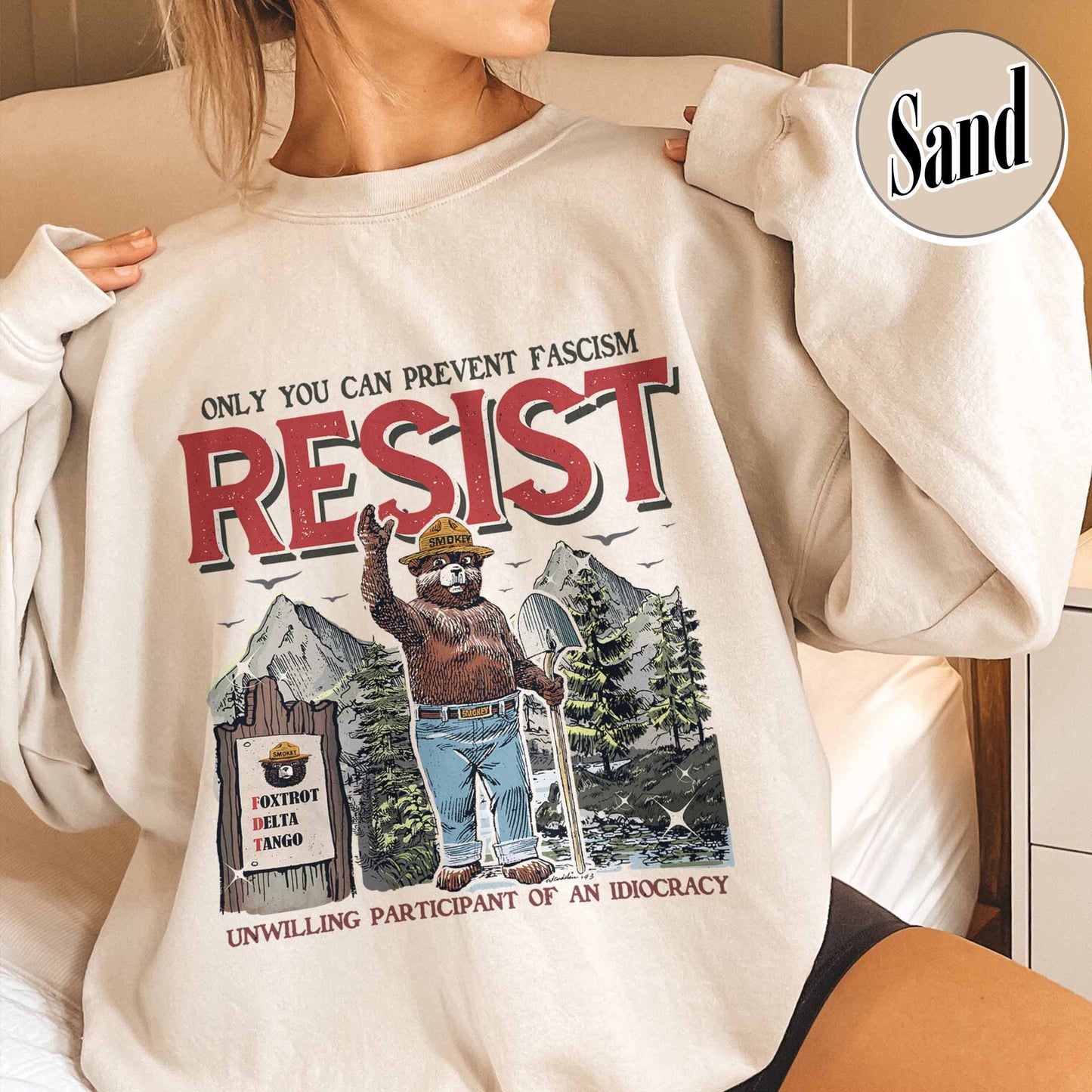 Smokey Bear Resist Sweatshirt,National Park Sweatshirt, Protect Our National Parks Sweatshirt