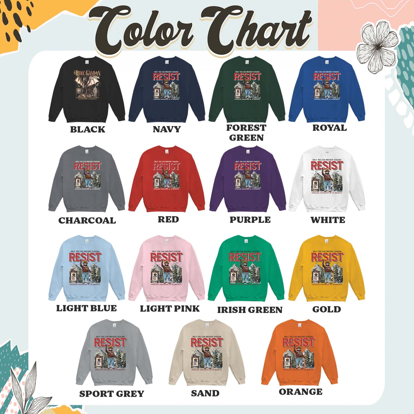 Smokey Bear Resist Sweatshirt,National Park Sweatshirt, Protect Our National Parks Sweatshirt