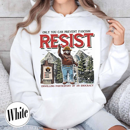 Smokey Bear Resist Hoodie,National Park Hoodie, Protect Our National Parks Hoodie