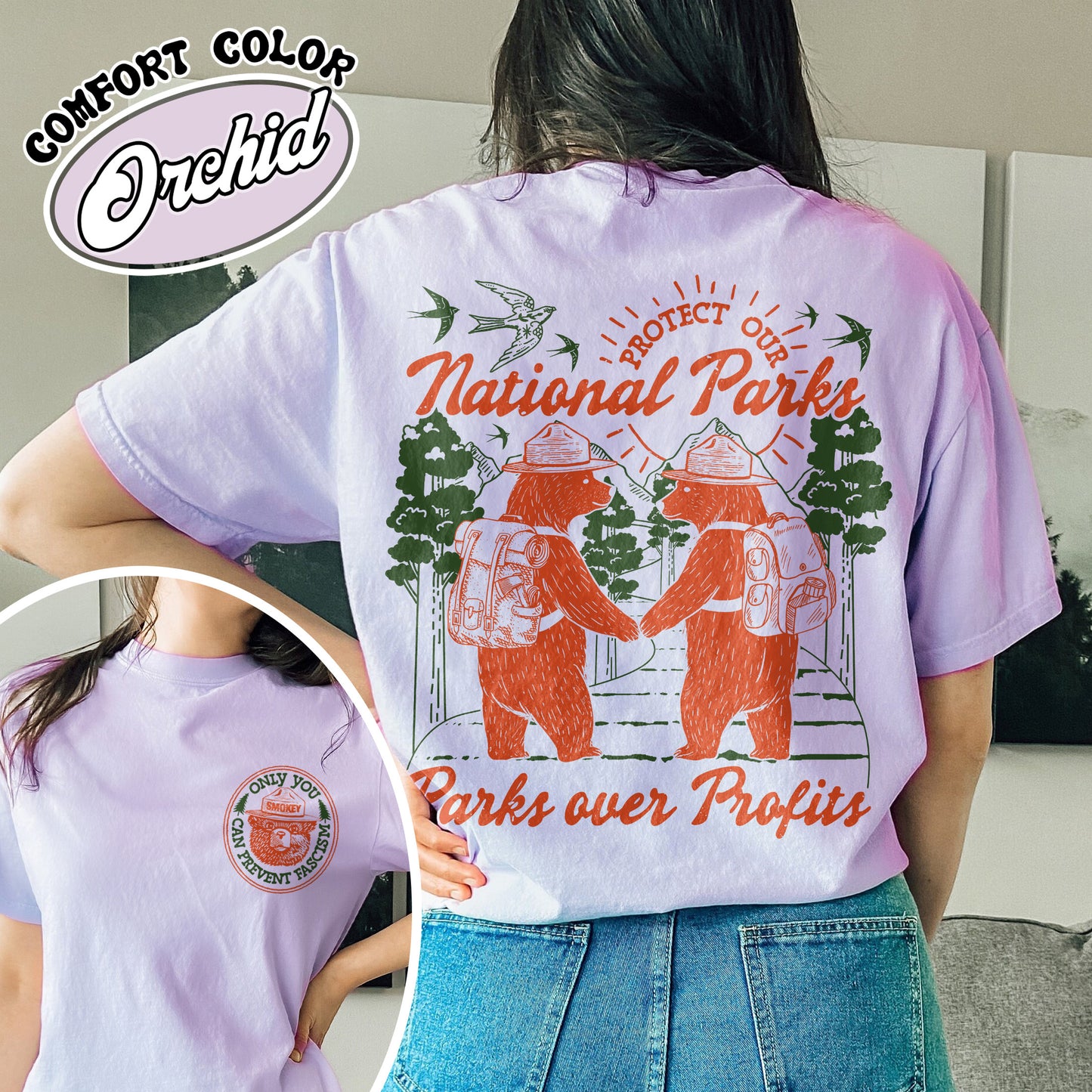 Smokey Bear Resist Comfort Colors Shirt, Parks Over Profits Protect Our National Park Shirt