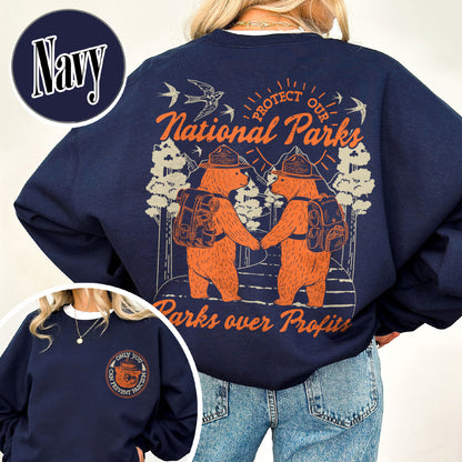 Smokey Bear Resist Sweatshirt, Parks Over Profits Protect Our National Park Sweatshirt