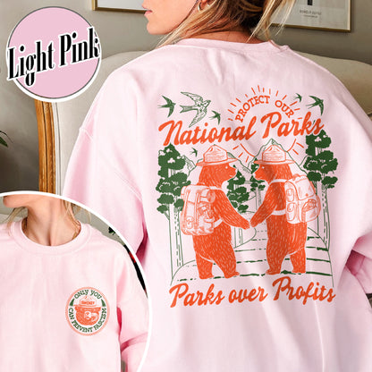 Smokey Bear Resist Sweatshirt, Parks Over Profits Protect Our National Park Sweatshirt