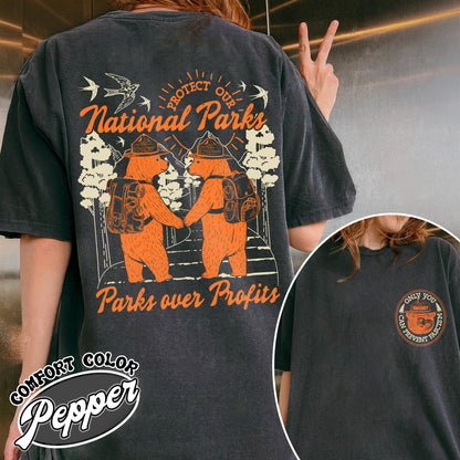 Smokey Bear Resist Comfort Colors Shirt, Parks Over Profits Protect Our National Park Shirt