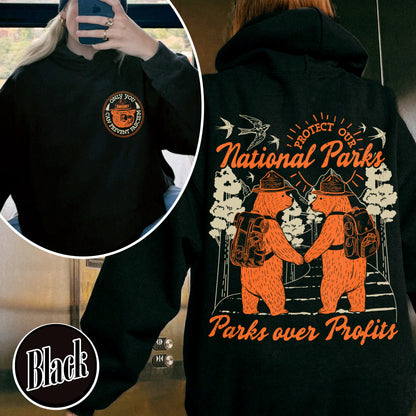 Smokey Bear Resist Hoodie, Parks Over Profits Protect Our National Park Hoodie