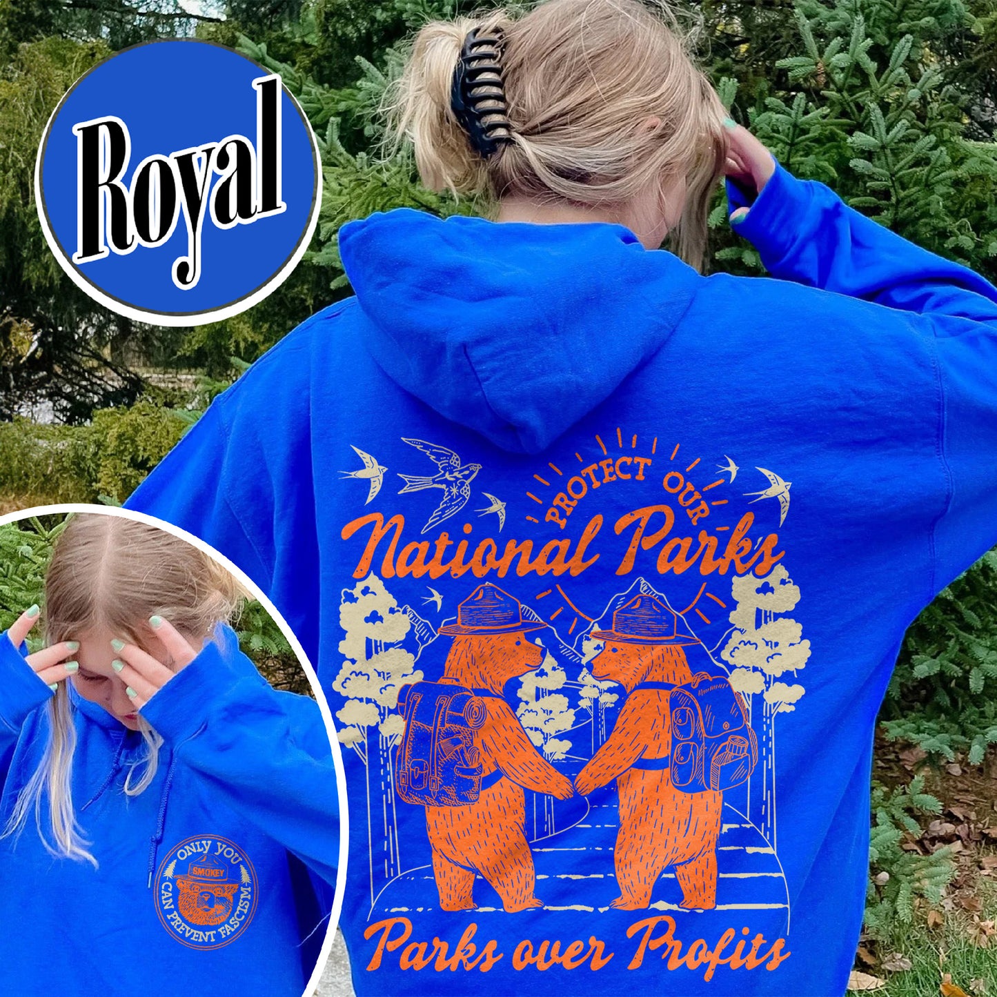 Smokey Bear Resist Hoodie, Parks Over Profits Protect Our National Park Hoodie