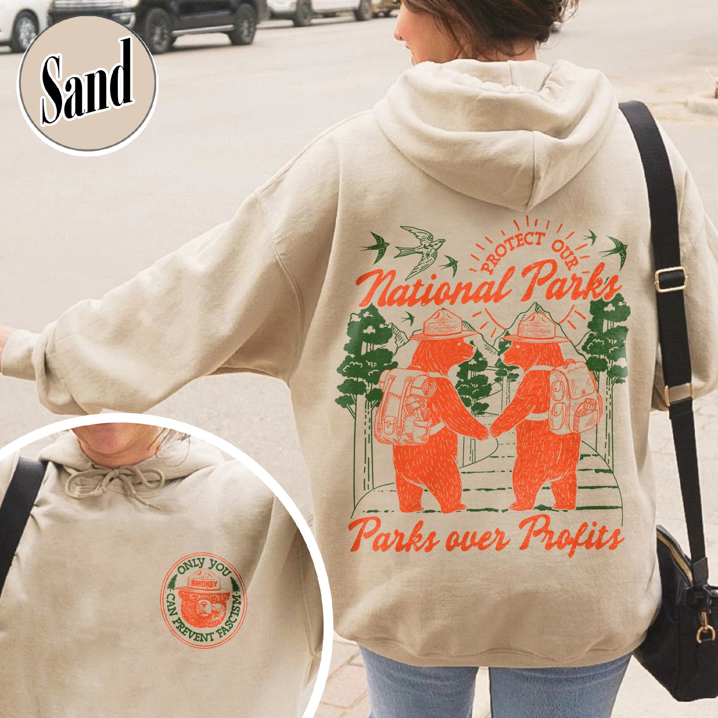 Smokey Bear Resist Hoodie, Parks Over Profits Protect Our National Park Hoodie