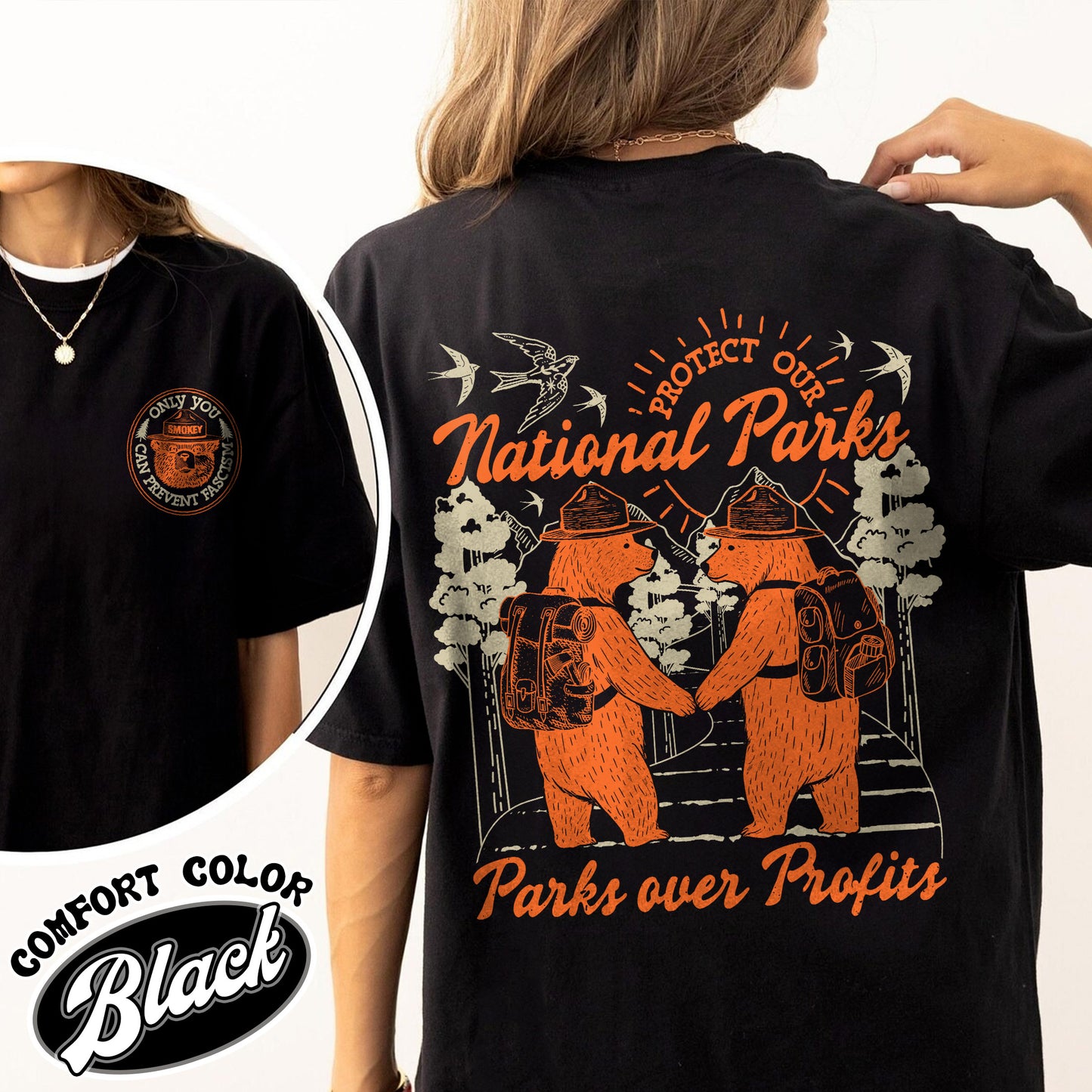 Smokey Bear Resist Comfort Colors Shirt, Parks Over Profits Protect Our National Park Shirt