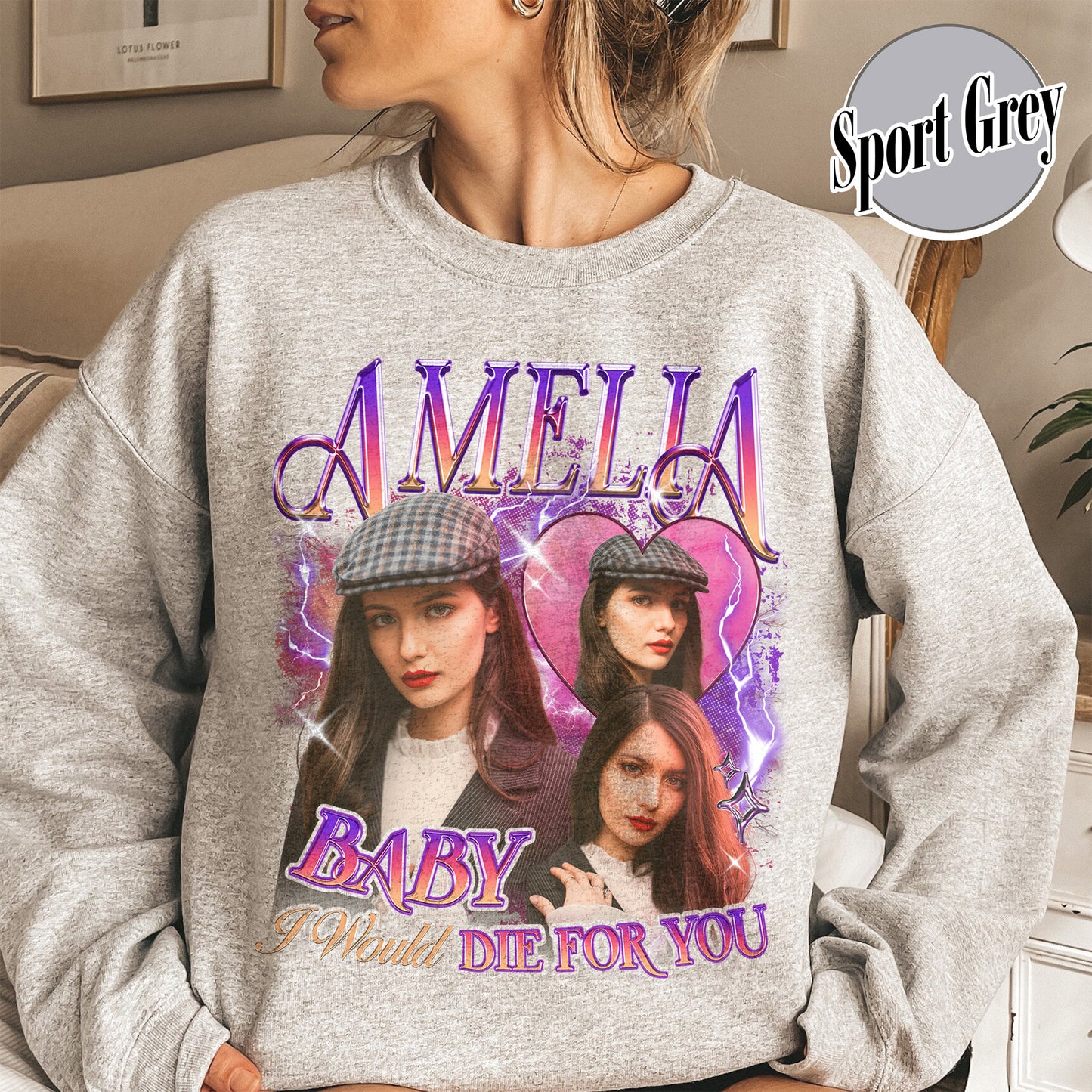 Custom Girlfriend Photo Sweatshirt, Make Your Own Sweatshirt Picture, Sweatshirt With Girlfriend Face