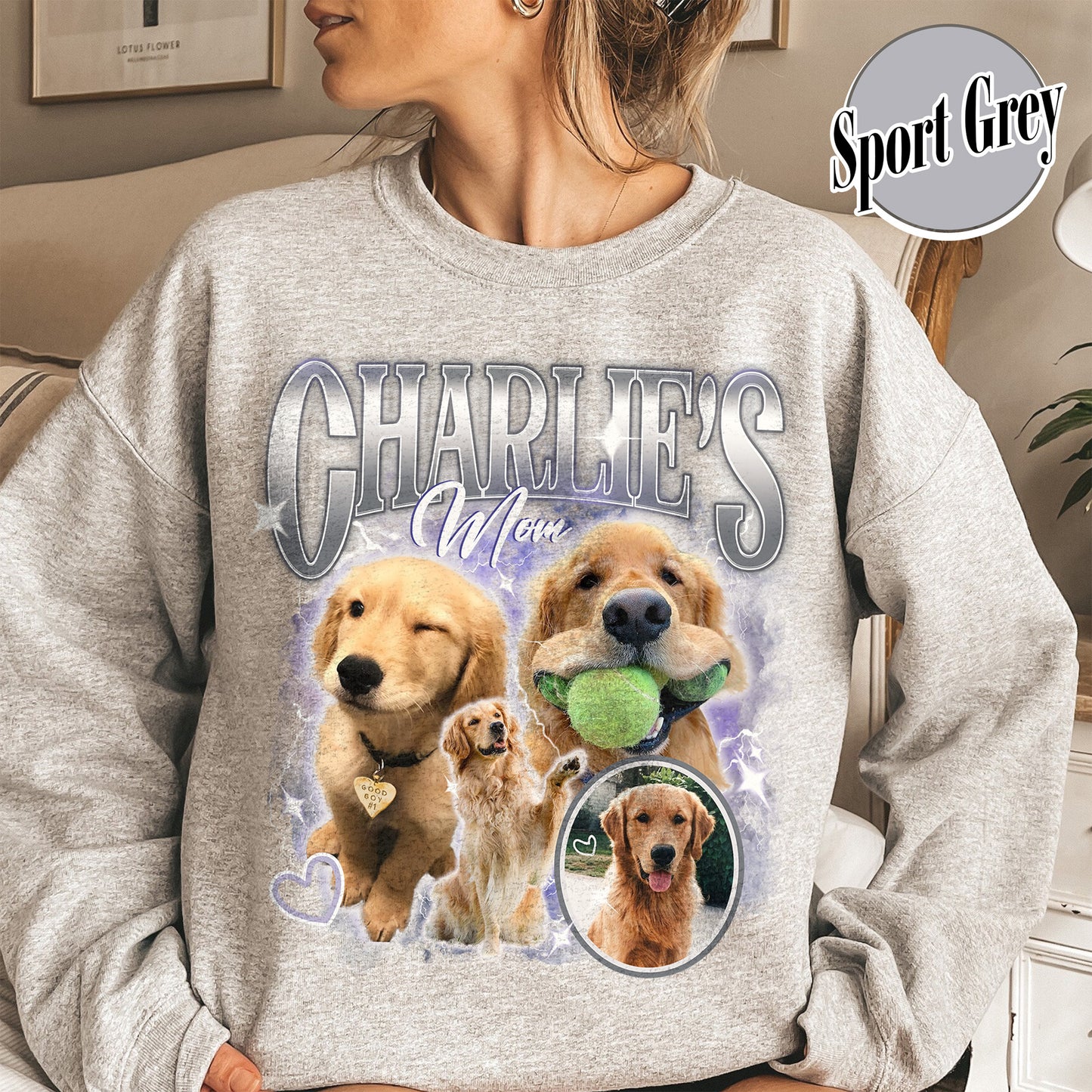 Pet Lover Sweatshirt, Pet Custom Vintage Washed Sweatshirt, Custom Dog Cat Mom Sweatshirt