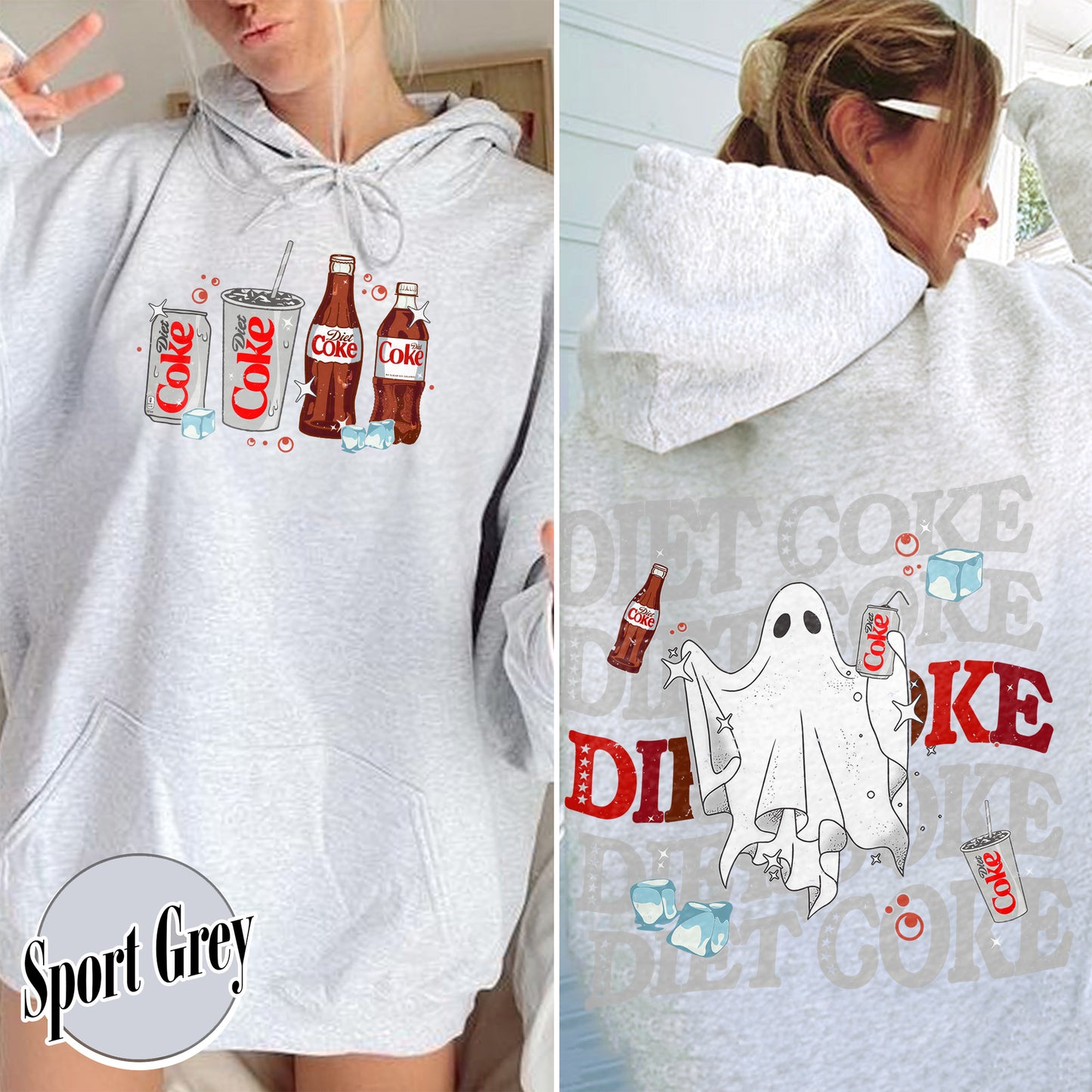 Halloweeen Ghost Hoodie, Diet Coke Ghost Hoodie, Diet Coke Teacher Hoodie