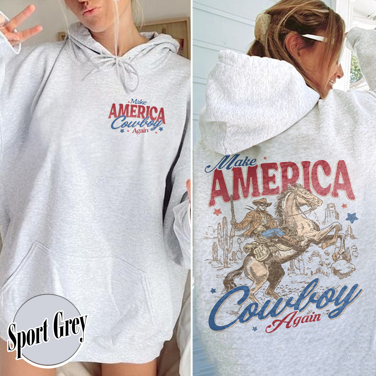 Make America Cowboy Again Hoodie, Make America Cowboy Again Hoodie, 4th of July Shirts, 4th of July Hoodie, 4th of July Western Hoodie
