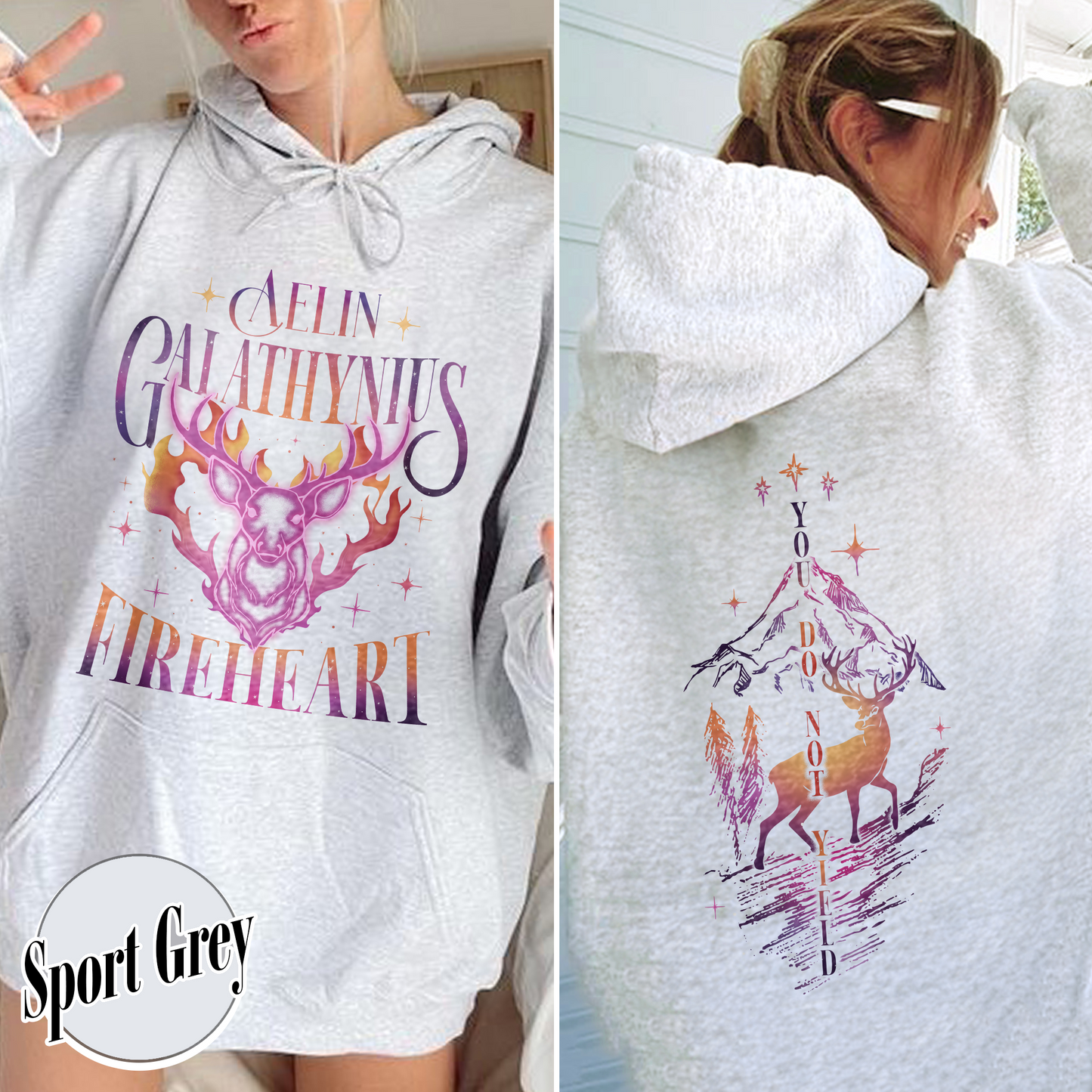 Fireheart Queen Aelin Hoodie, Terrasen to Whatever End Fireheart, You Do Not Yield Hoodie, TOG Hoodie