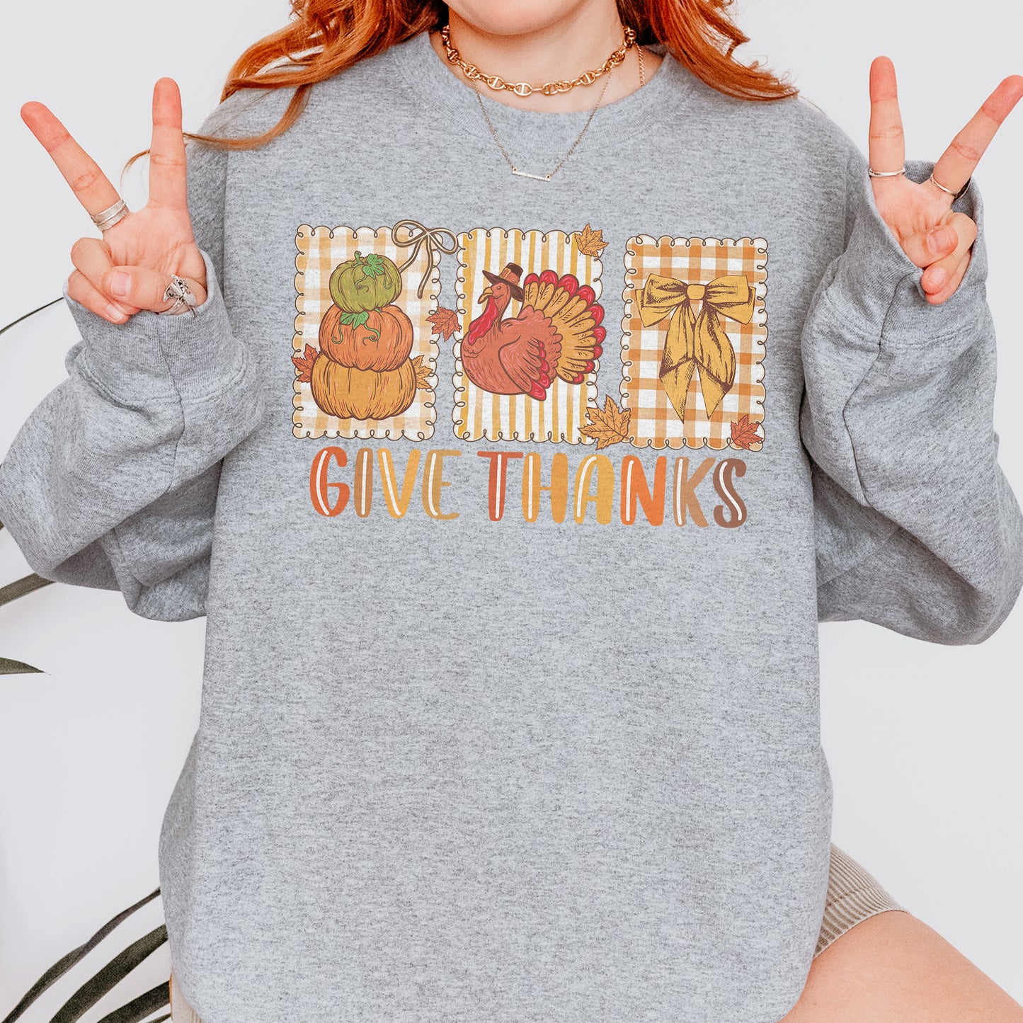 Thanksgiving Holiday, Give Thanks Coquette, Fall Pumpkin Turkey, Grateful Thankful Blessed, Autumn Gift Sweatshirt