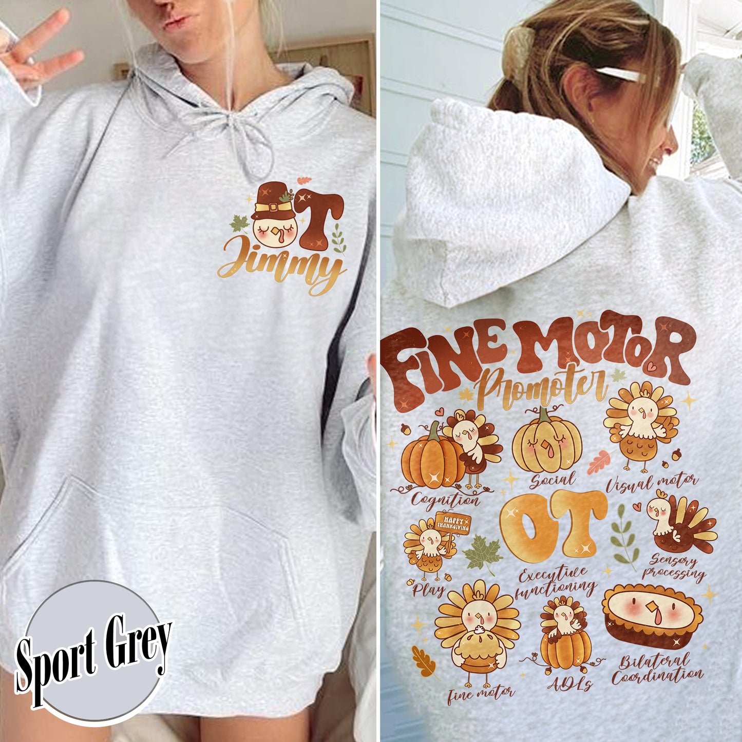 Occupational Therapy Hoodie, Occupational Therapy Thanksgiving, Occupational Therapy Hoodie Thanksgiving, Turkey Hoodie, Fine Motor Promoter Hoodie