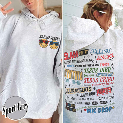 Cynthia Slam Poetry Hoodie, Hoodie With Poetry, Funny Hoodie, 22 Jumb Street Hoodie, Slam Poetry Quotes