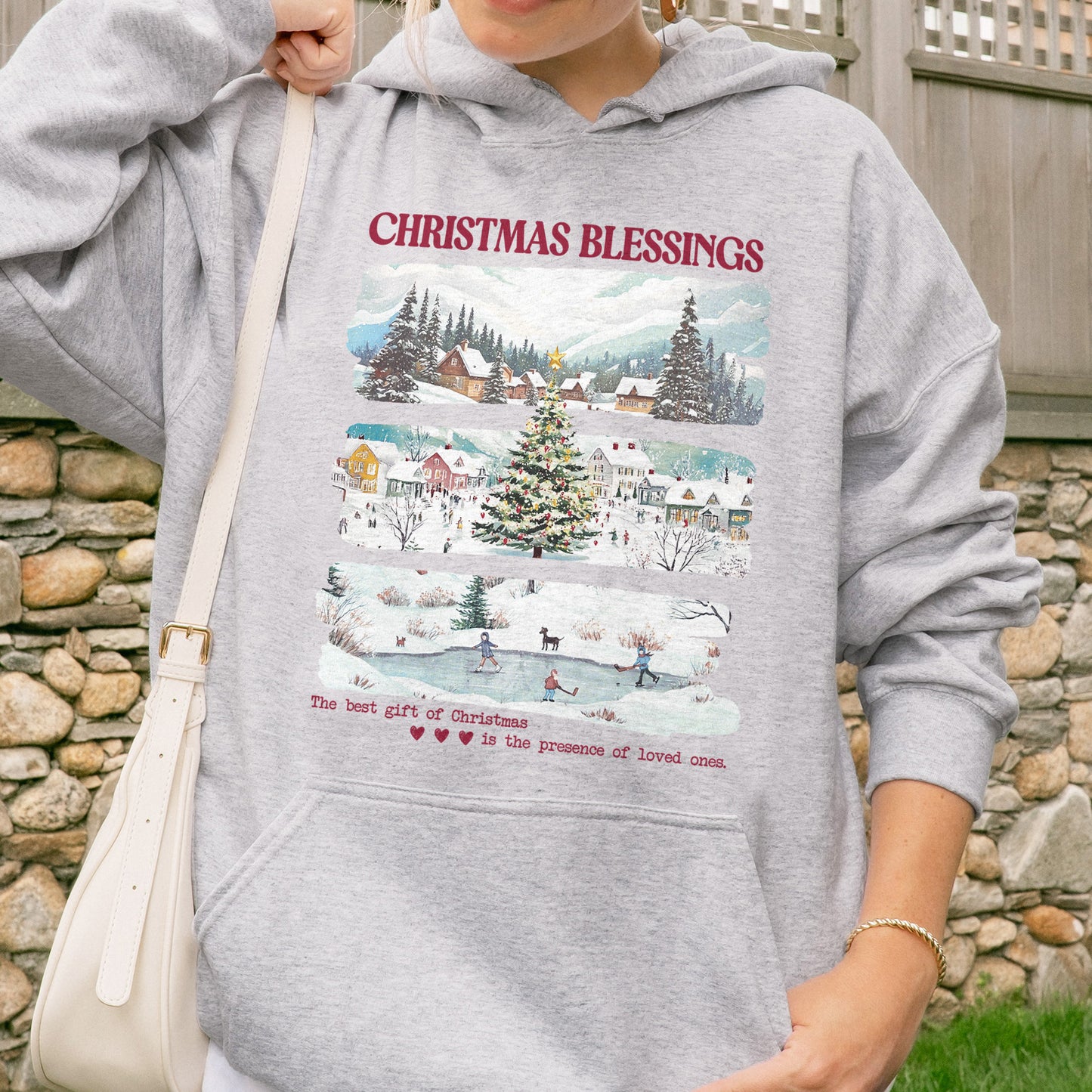 Merry Christmas Hoodie: Christmas Blessings Hoodie, Cute Santa Hoodie, Xmas Hoodie
