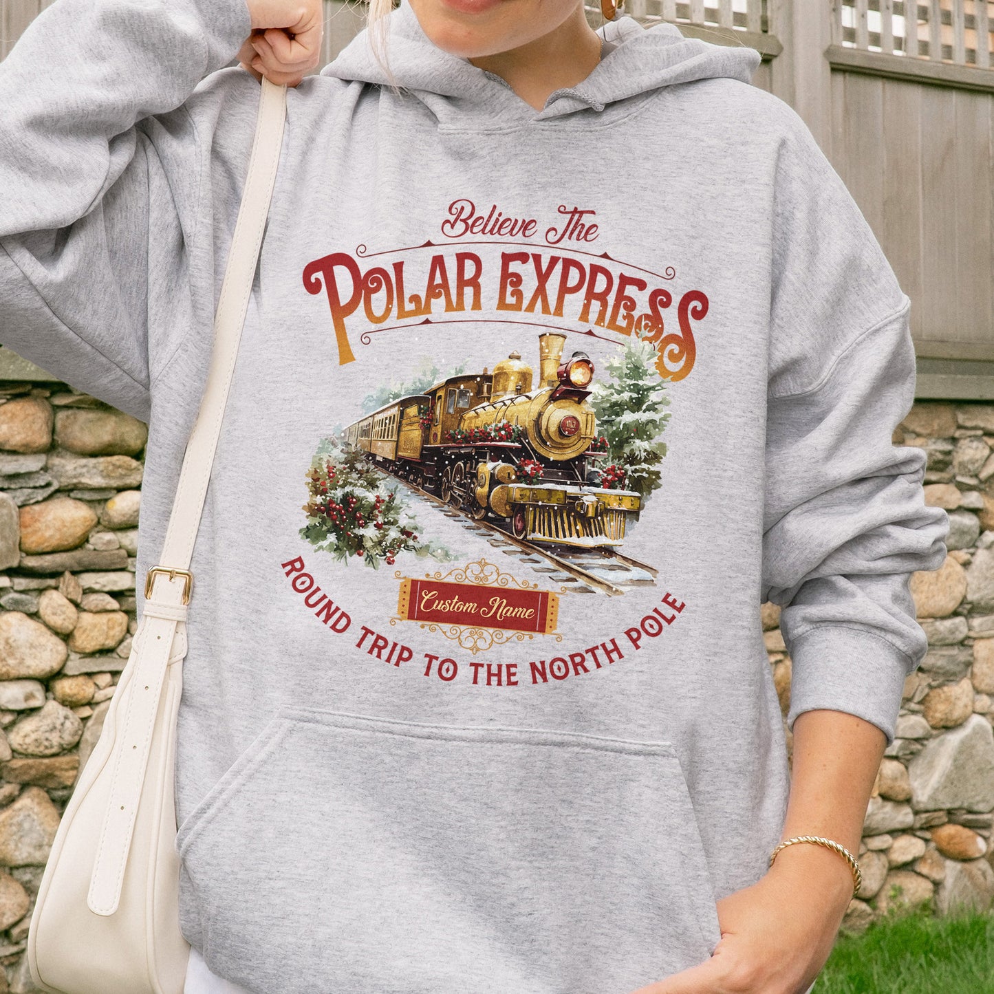 Custom Polar Express Hoodie | Believe Round Trip to the North Pole Hoodie